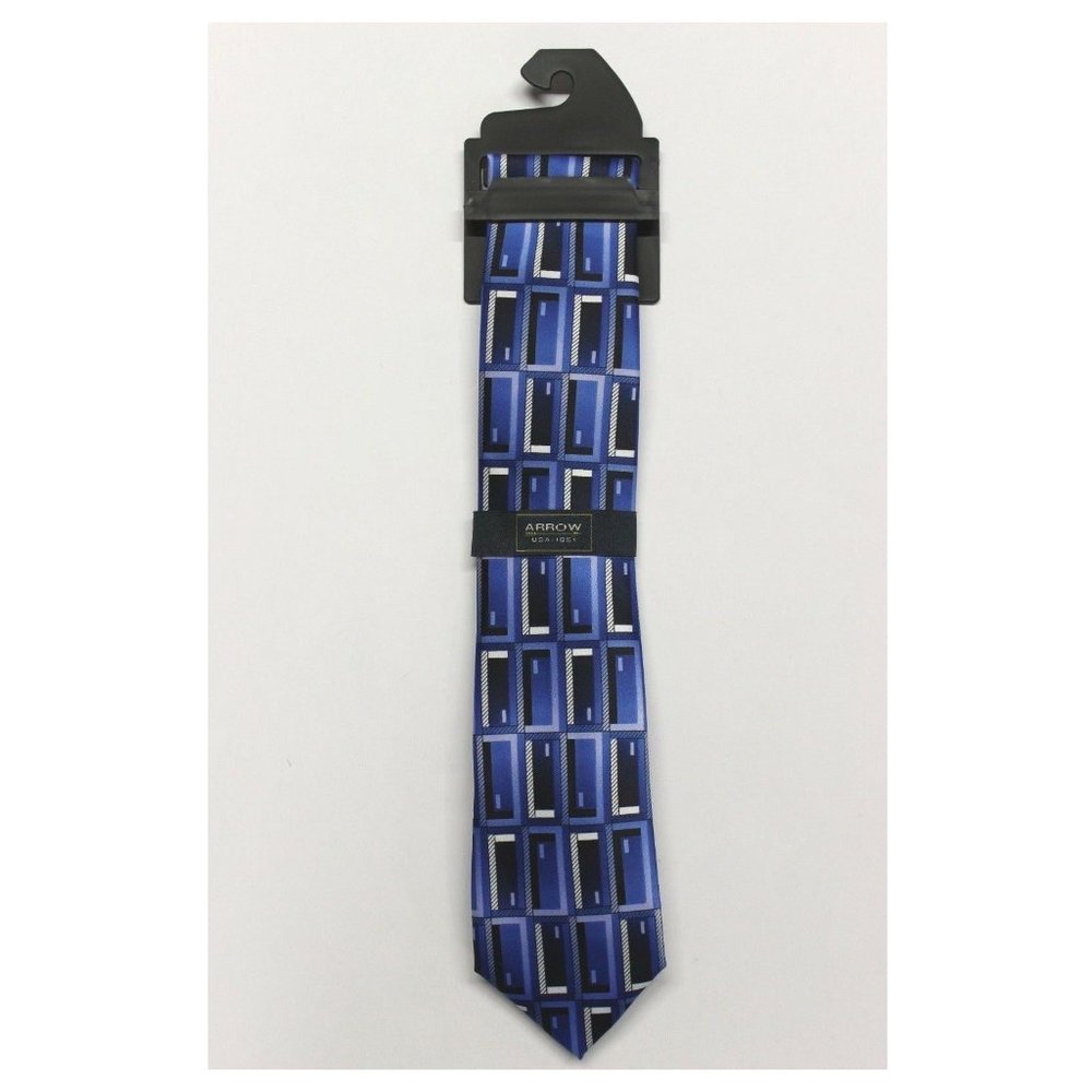 Men's Arrow Classic Width Neck Tie (64774404) Blue - Picture 1 of 3